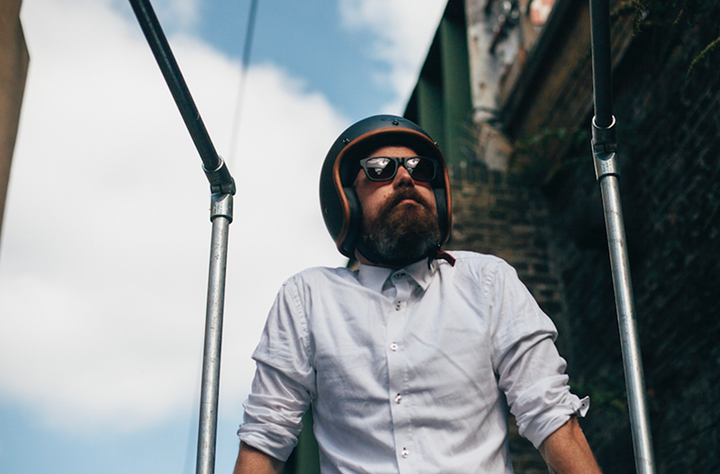 Guy wearing Hedon helmet